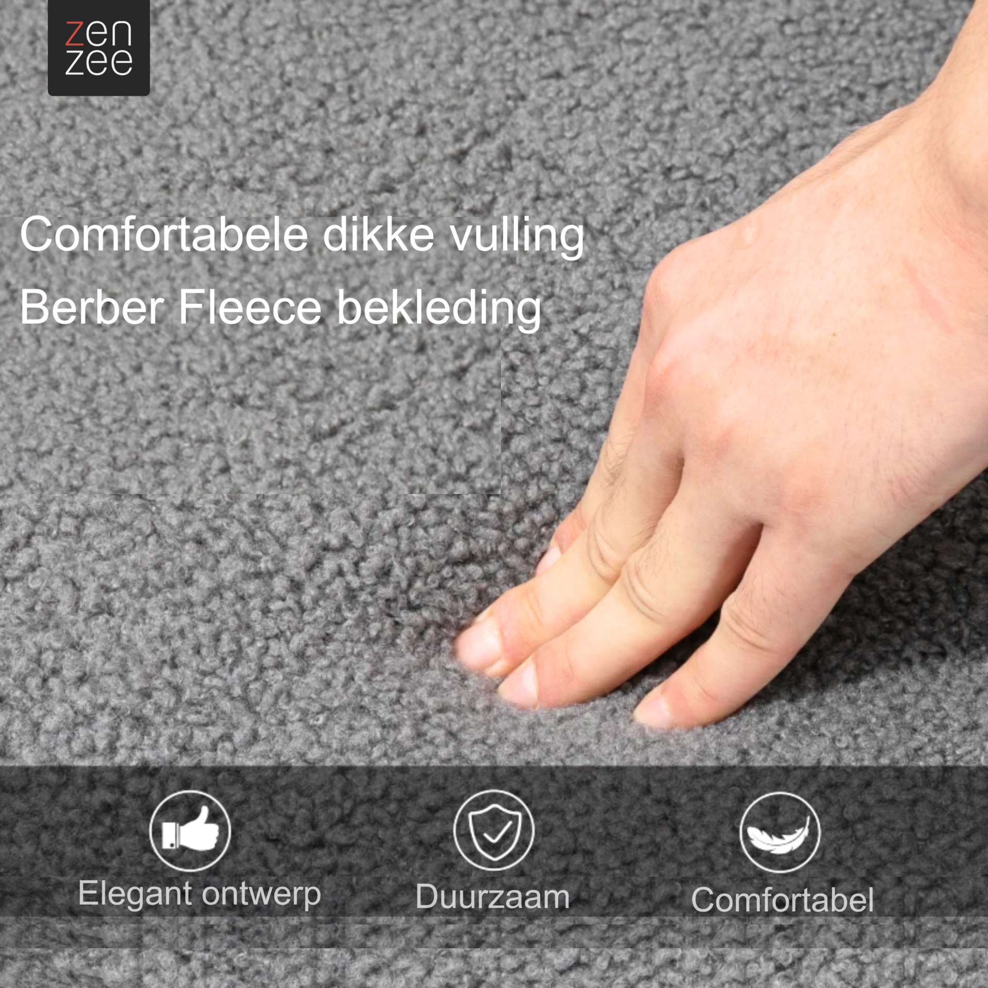 Comfortabele grijze schommelstoel voor voeding, lezen en ontspannen | Zenzee