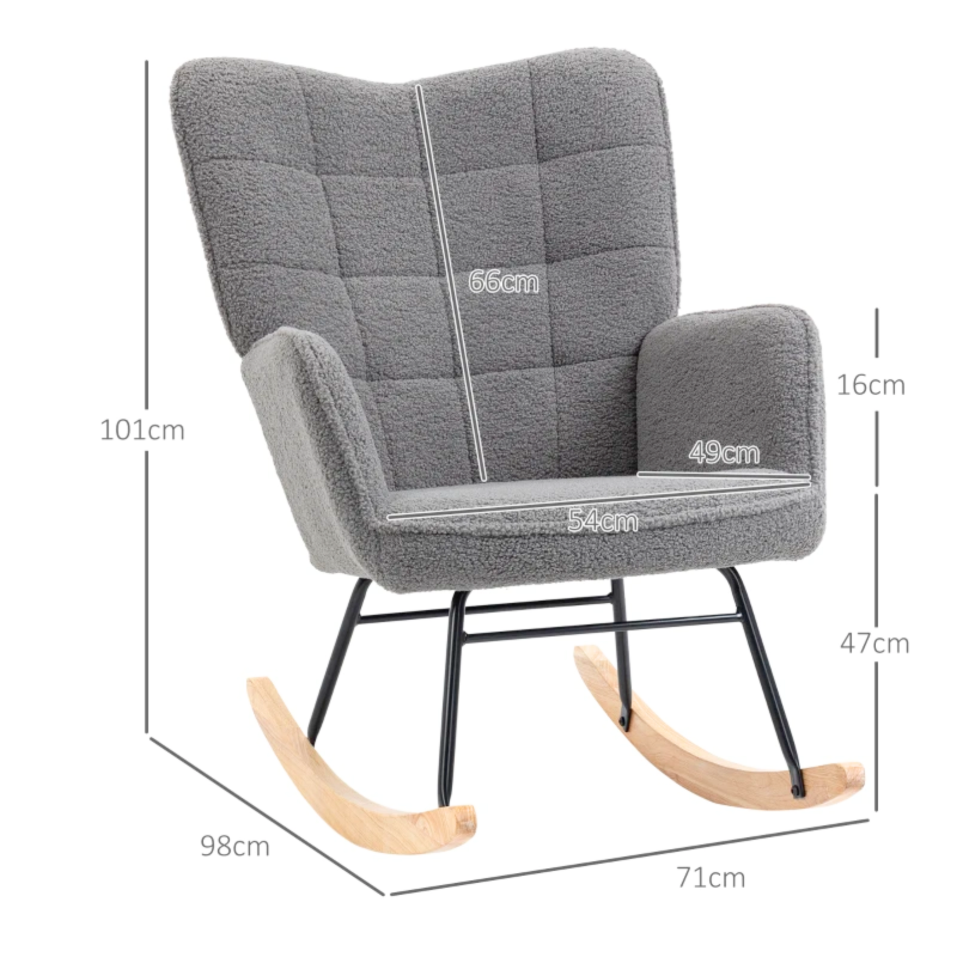SONGMICS berken schommelstoel, relax-fauteuil, voetsteun SONGMICS berken schommelstoel, relax-fauteuil, voetsteun