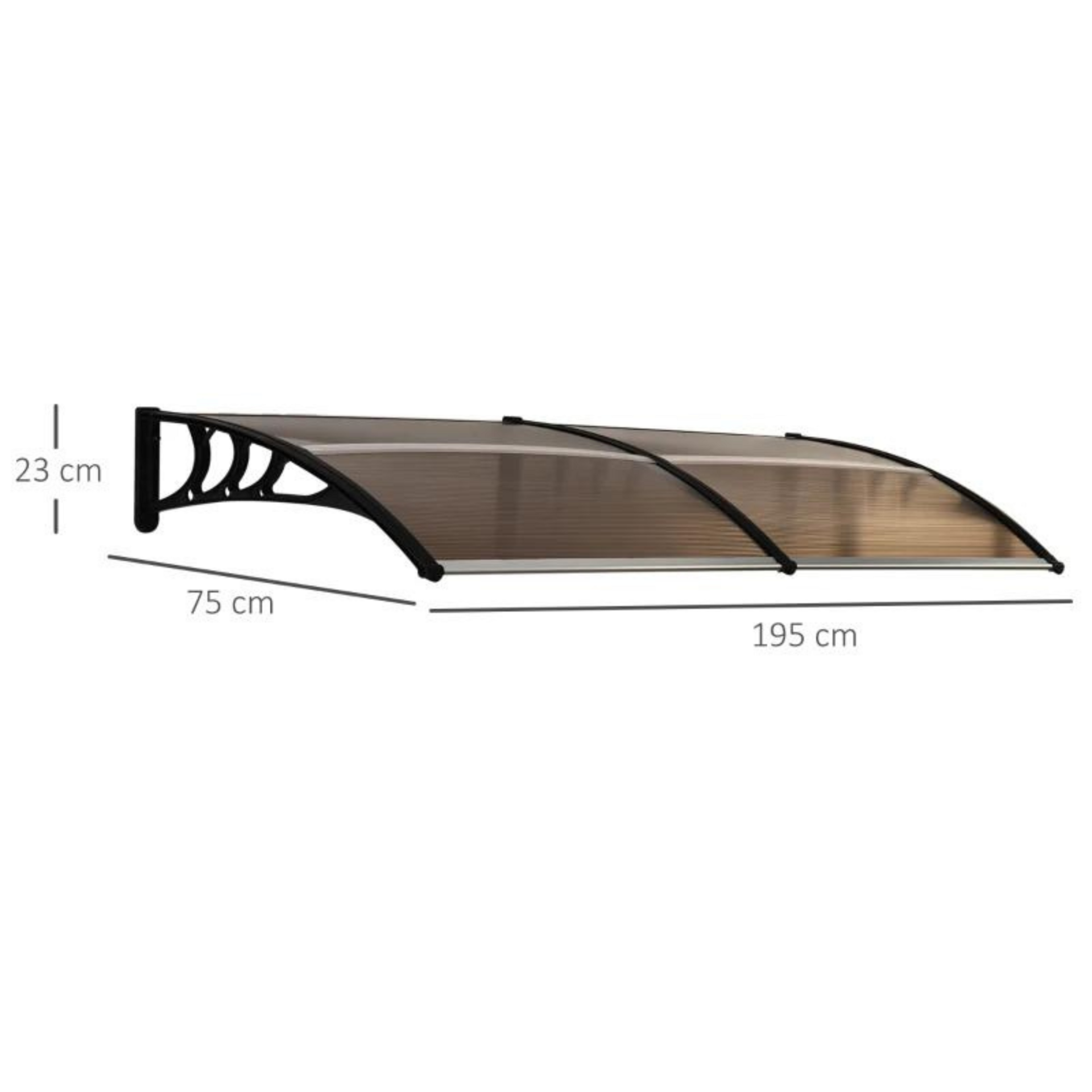 Deurluifel bruin 195x23 cm met UV-bescherming en regenafweer