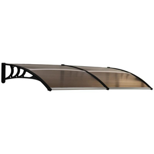 Deurluifel bruin 195x23 cm met UV-bescherming en regenafweer – stevig frame en duurzaam polycarbonaat afdak boven deur