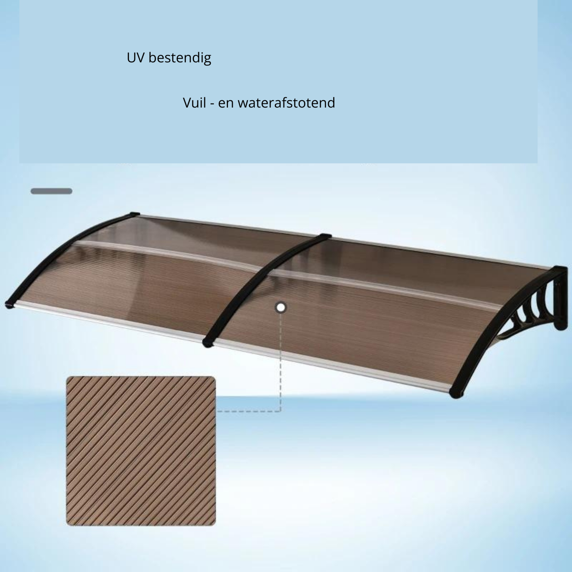 Deurluifel bruin 195x23 cm met UV-bescherming en regenafweer