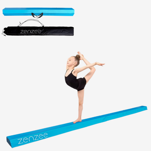 Turnbalk blauw 270 cm met draagtas voor turntraining | Zenzee – stabiele en zachte balansbalk voor beginners en gevorderden
