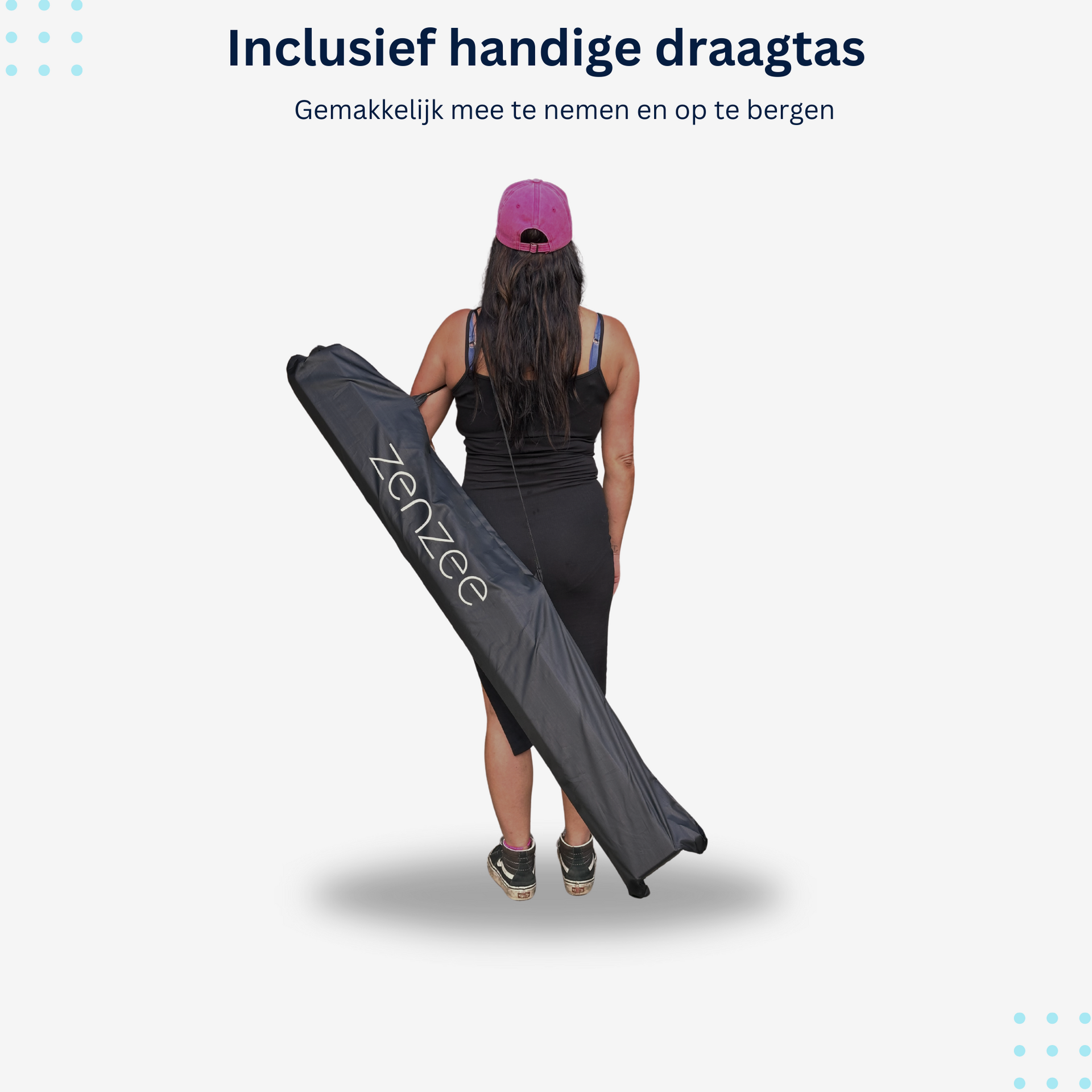 Turnbalk blauw 270 cm met draagtas voor turntraining | Zenzee