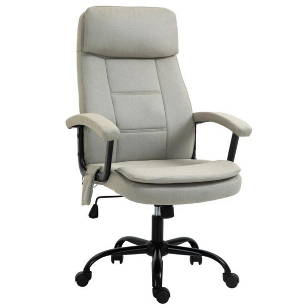 Ergonomische bureaustoel beige met relax- en massagefunctie