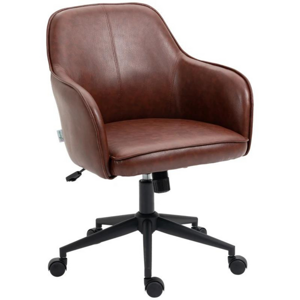 Ergonomische bureaustoel met schommelfunctie in vintage bruin