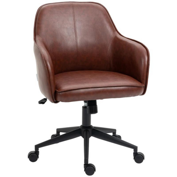 Ergonomische bureaustoel met schommelfunctie in vintage bruin