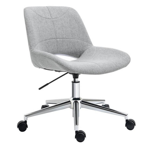 Ergonomische bureaustoel grijs met lage rugleuning