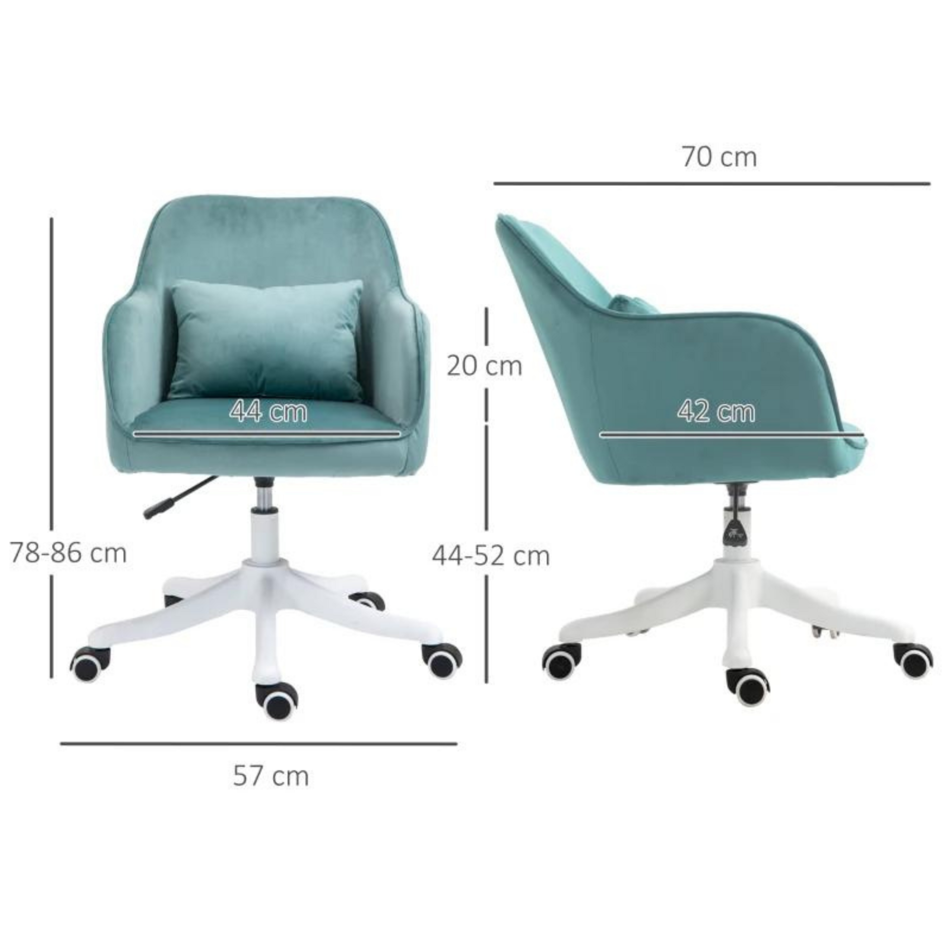 Ergonomische bureaustoel vintage groen met massagefunctie