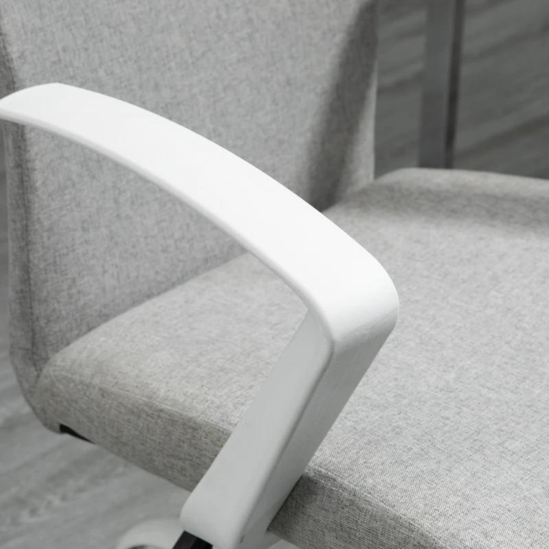 Ergonomische bureaustoel grijs met linnenlook stof en schommelfunctie