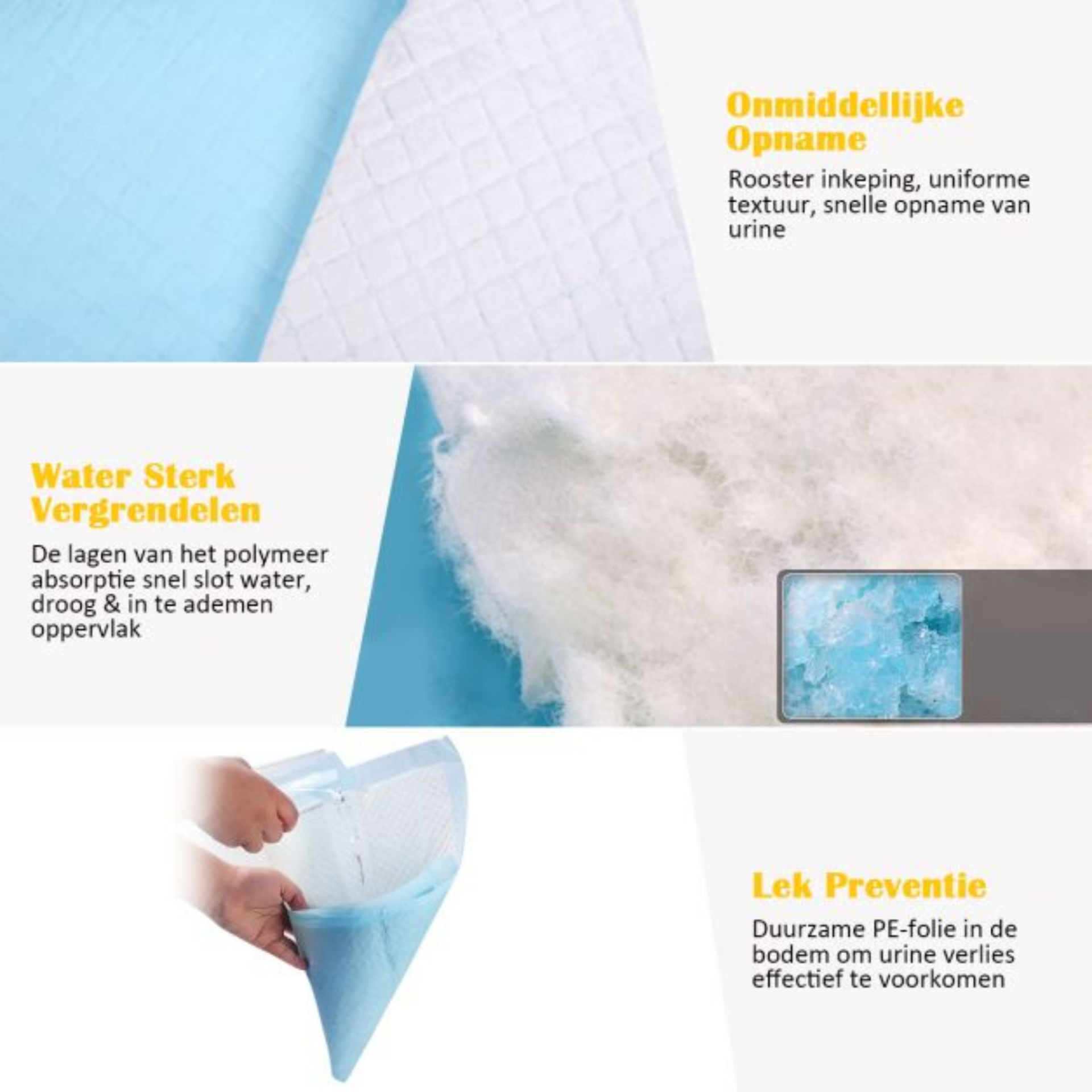 Puppy training pads 60x60 cm – 200 stuks geurvrije plasmatjes