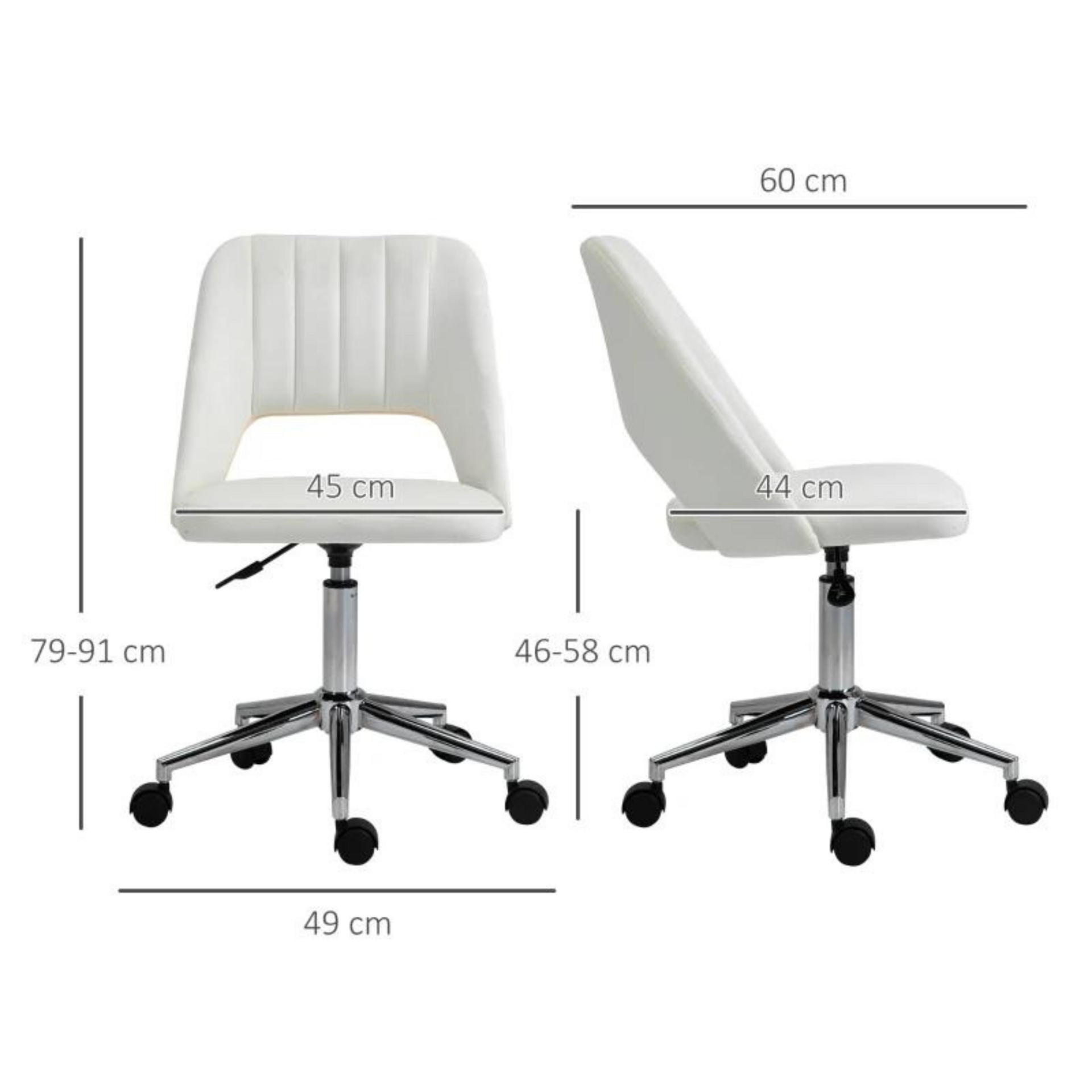 Minimalistische witte bureaustoel – verstelbaar en stijlvol design