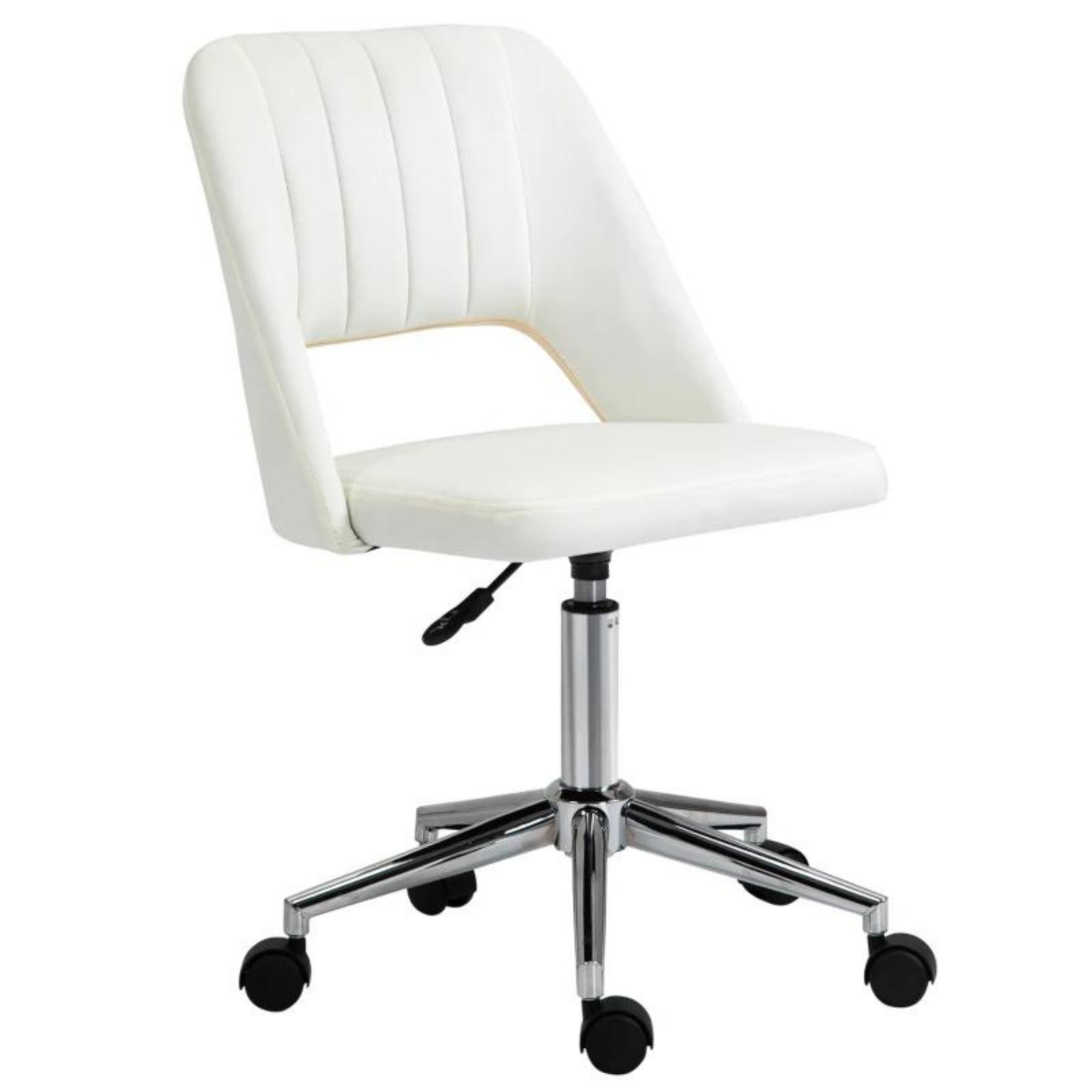Minimalistische witte bureaustoel – verstelbaar en stijlvol design