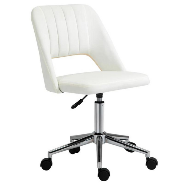 Minimalistische witte bureaustoel – verstelbaar en stijlvol design