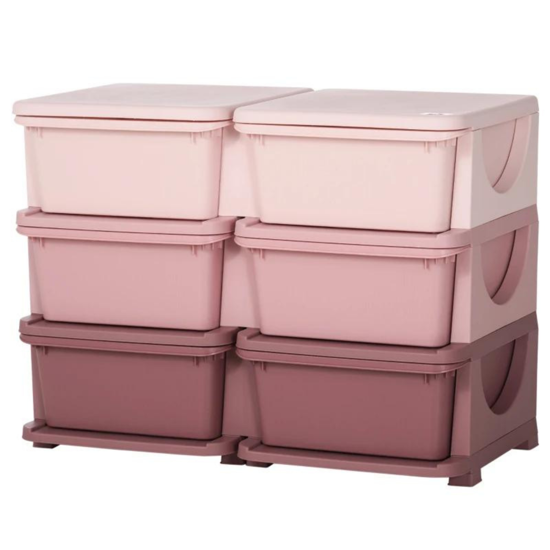 Roze speelgoed organizer – 6 lades, 3 lagen, kindvriendelijk ontwerp| Zenzee