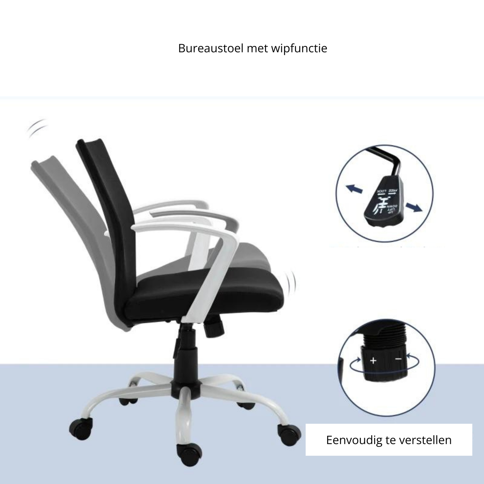Ergonomische bureaustoel met relaxfunctie - Gamingstoel - 61x61x89 Zwart