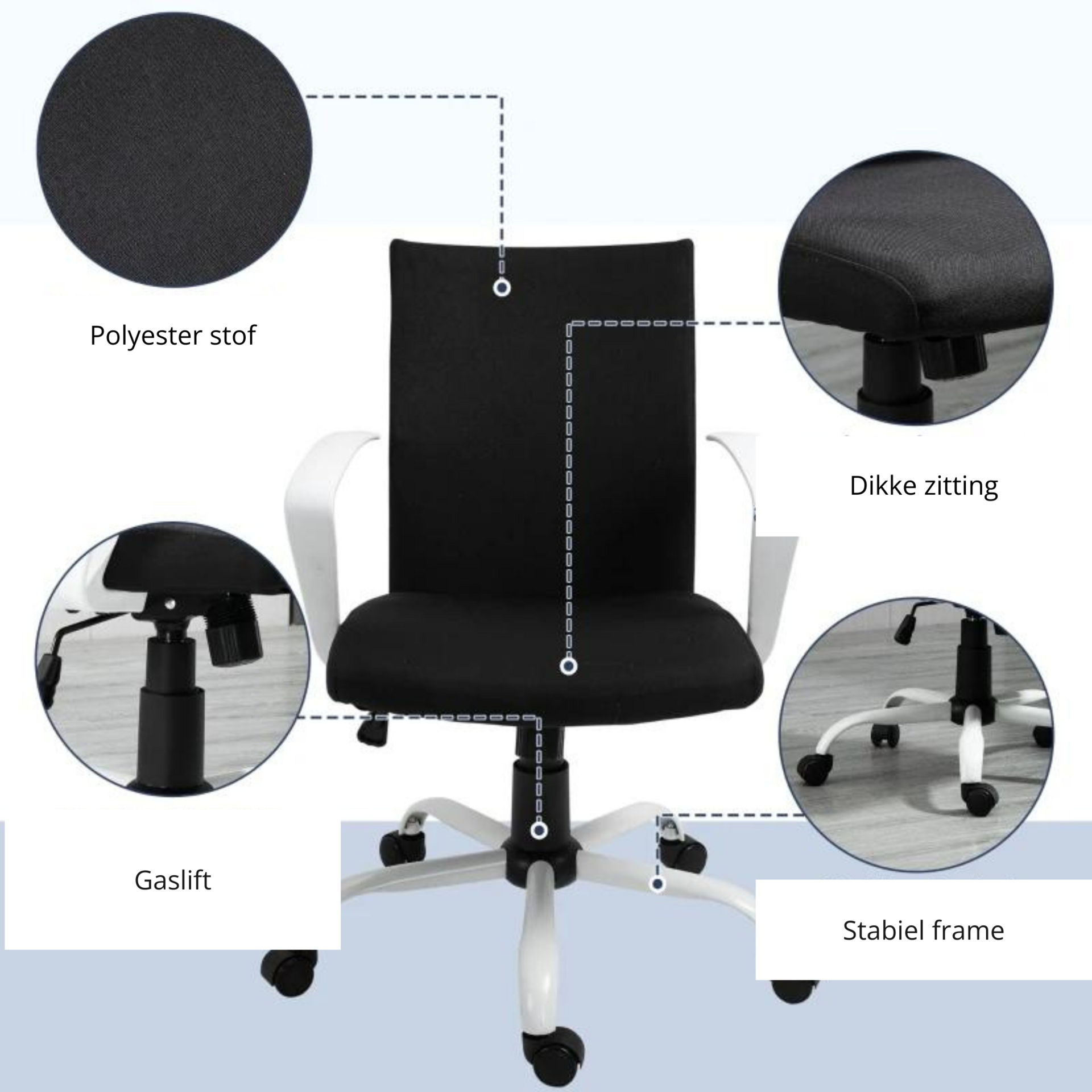 Ergonomische bureaustoel met relaxfunctie - Gamingstoel - 61x61x89 Zwart