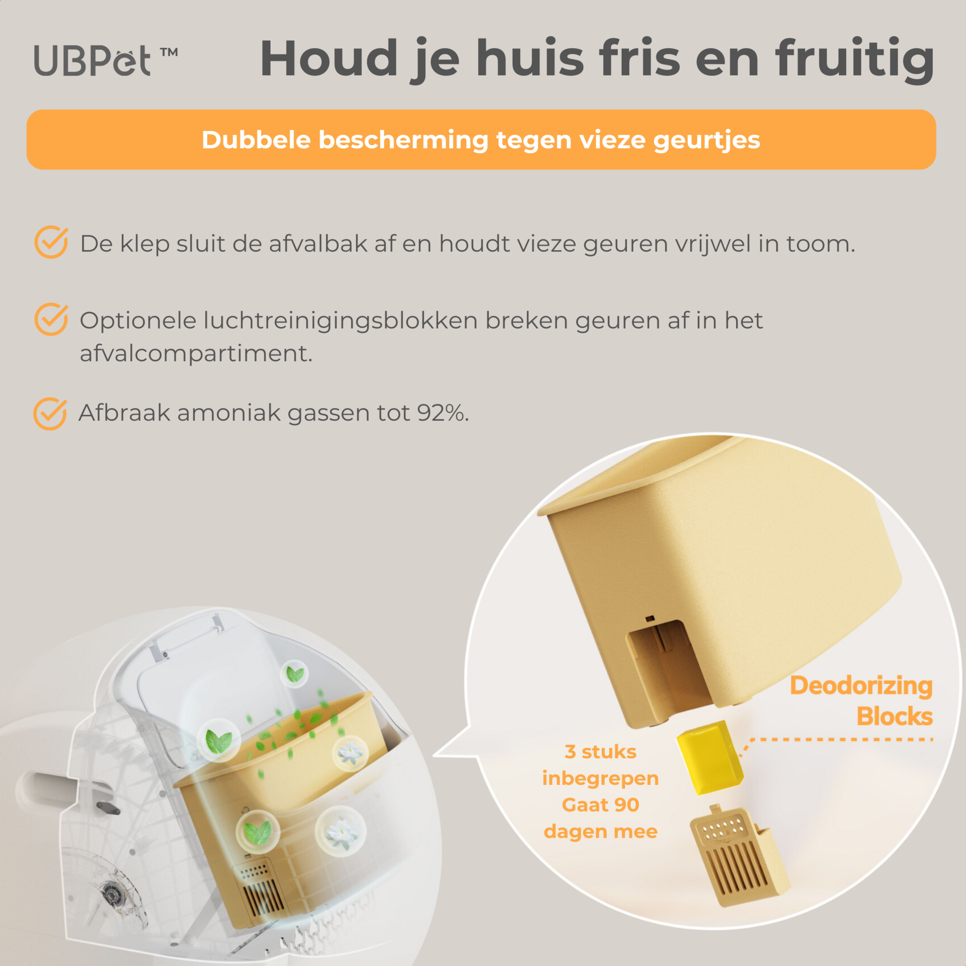 UBPet C20 automatische kattenbak – met app-bediening en dubbele geurverwijdering