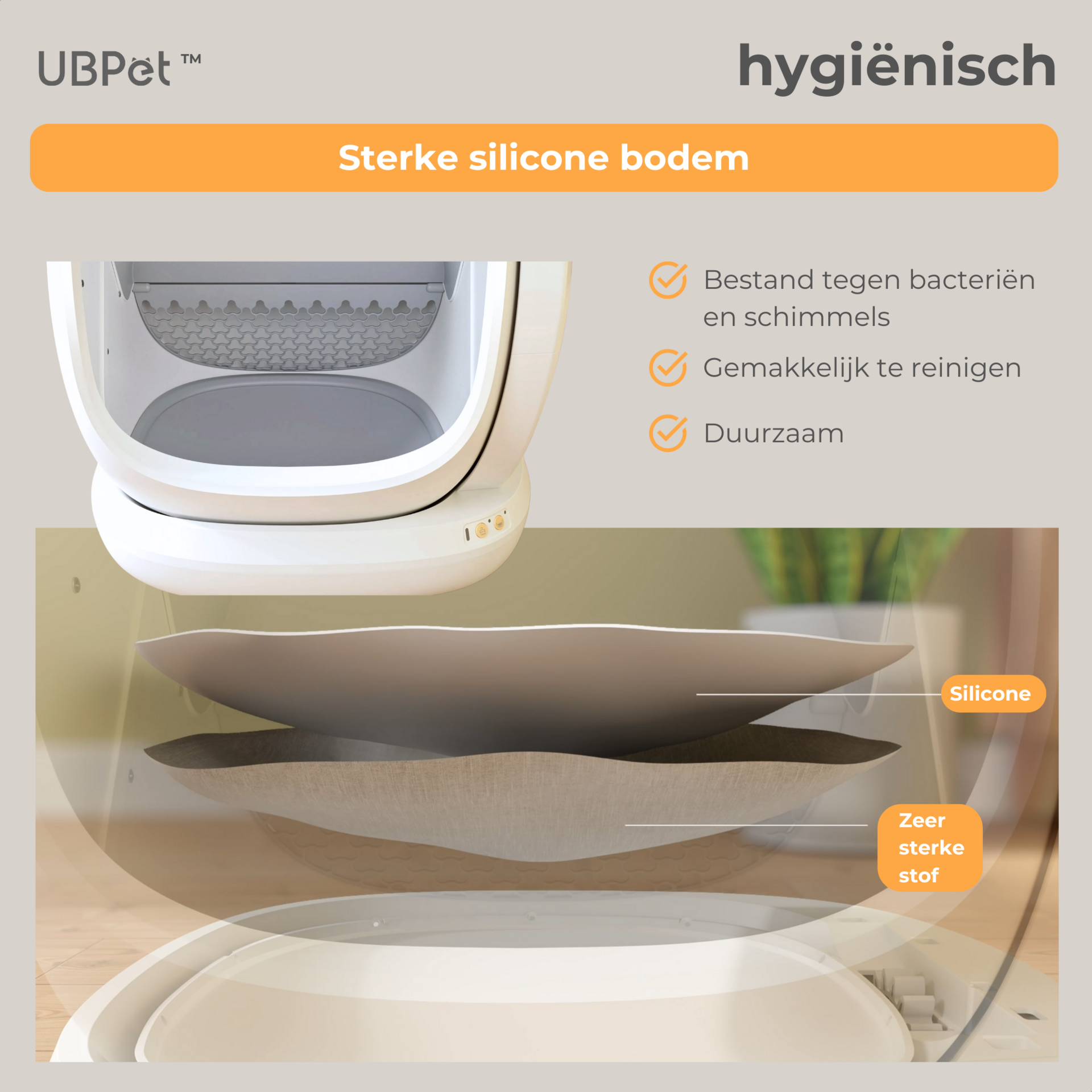 UBPet C20 automatische kattenbak – met app-bediening en dubbele geurverwijdering