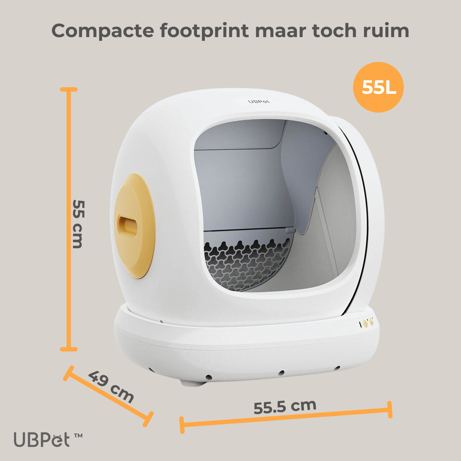 UBPet C20 automatische kattenbak – met app-bediening en dubbele geurverwijdering