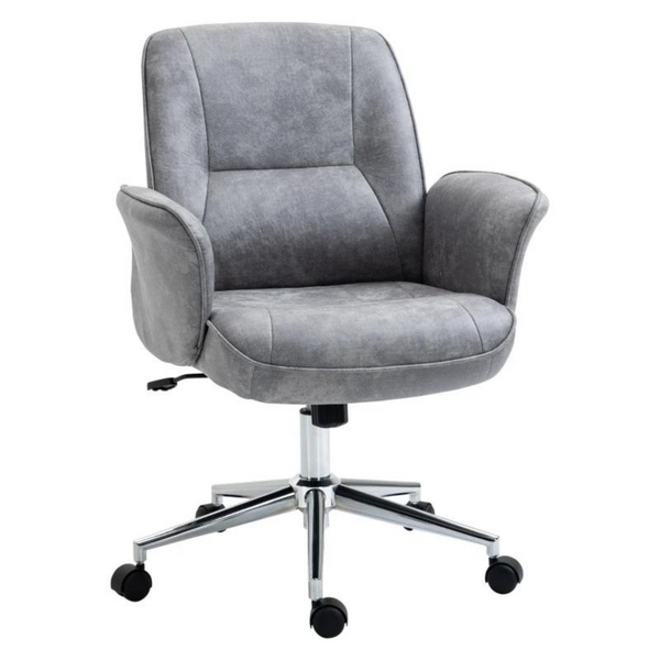 Grijze draaifauteuil bureaustoel – kunstleer met wipfunctie en verstelbare zithoogte