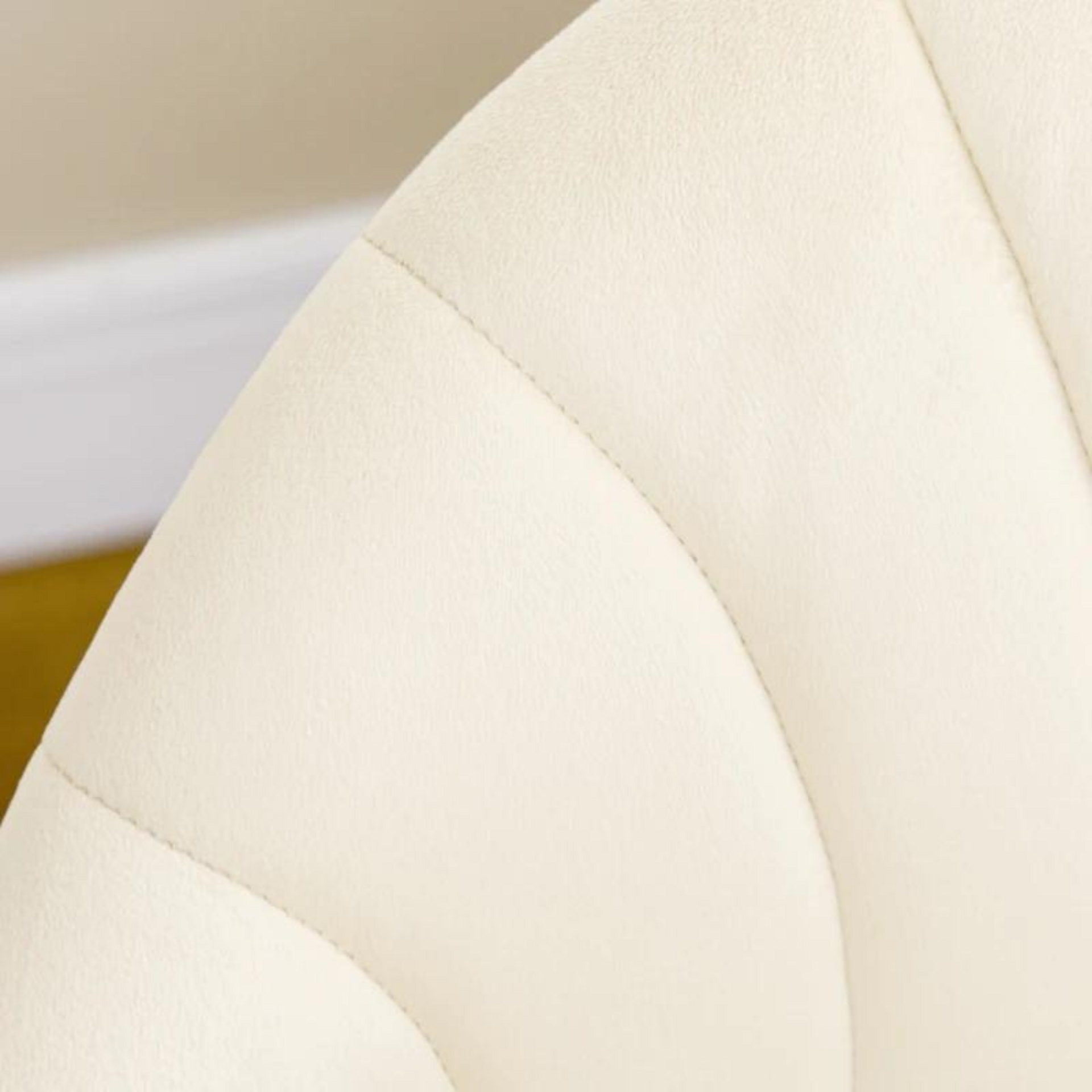 Set van 2 eetkamerstoelen – fluweelachtig crème met zwarte poten