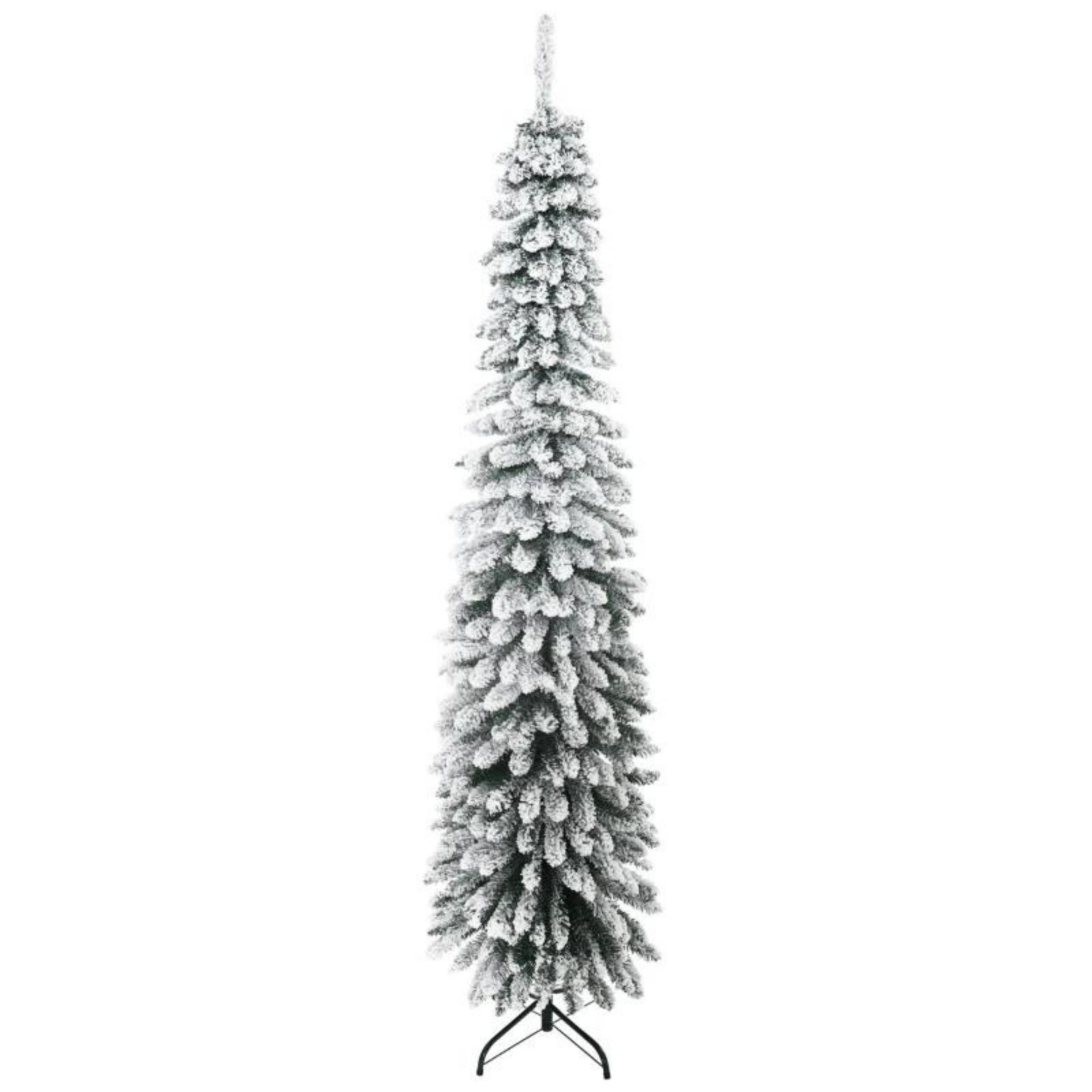 Smalle kunstkerstboom 210 cm – pencil tree met sneeuwaccenten