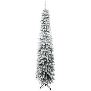 Smalle kunstkerstboom 210 cm – pencil tree met sneeuwaccenten en dicht vertakte takken voor sfeervolle kerstdecoratie
