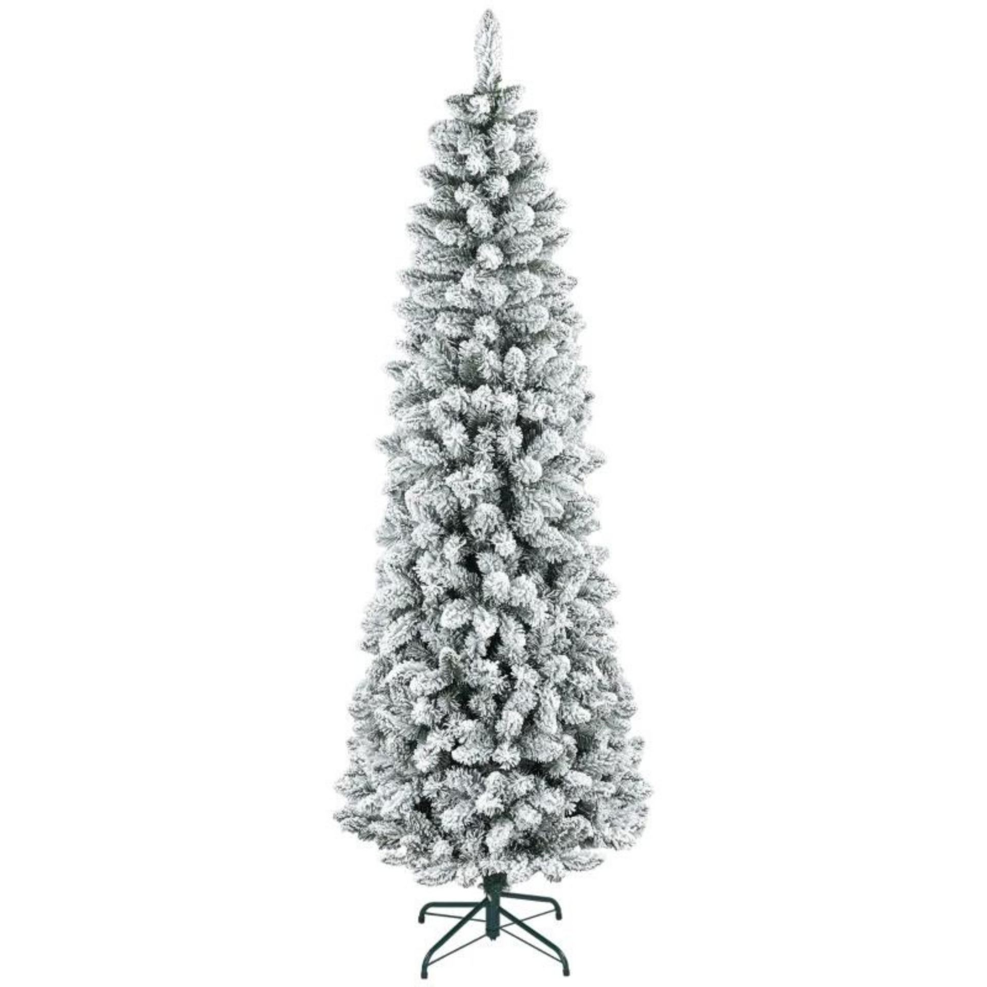 Sfeervolle kunstkerstboom met verlichting en sneeuw 210 cm, 180 LED en 405 tips