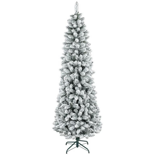 Sfeervolle kunstkerstboom met verlichting en sneeuw 210 cm, 180 LED en 405 tips