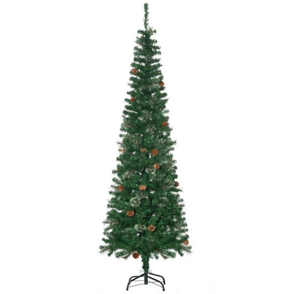 Kunstkerstboom met denneappel kerstversiering 556 takken- 54x195 cm