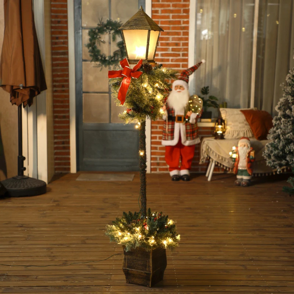 Decoratieve kerstlantaarn 150 cm met LED verlichting, takken en verlichting