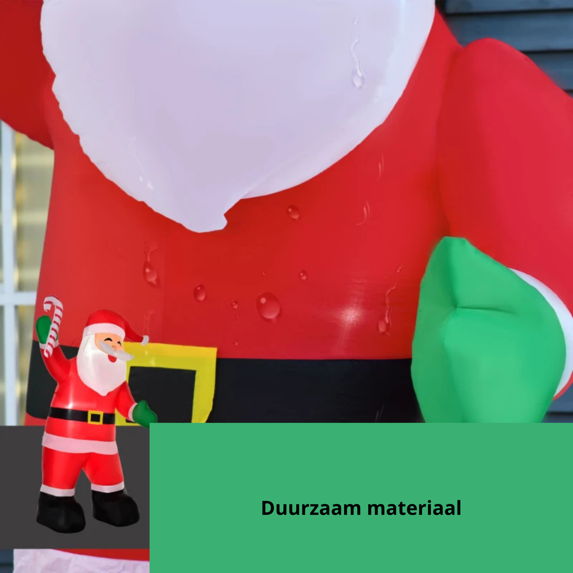 Opblaasbare kerstman kerstdecoratie met sfeerverlichting - 140x85x250 cm