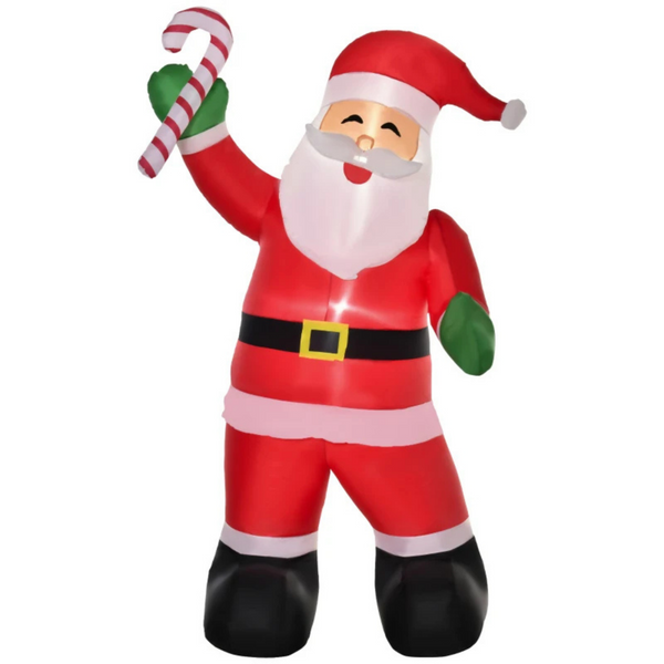 Opblaasbare kerstman kerstdecoratie met sfeerverlichting - 140x85x250 cm
