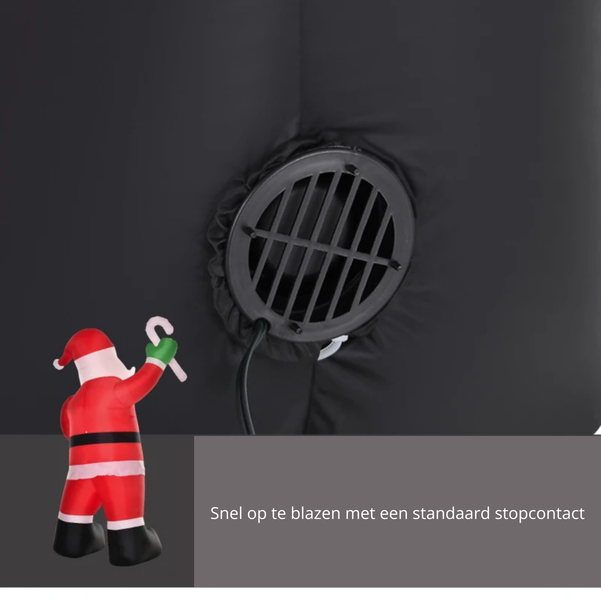 Opblaasbare kerstman kerstdecoratie met sfeerverlichting - 140x85x250 cm