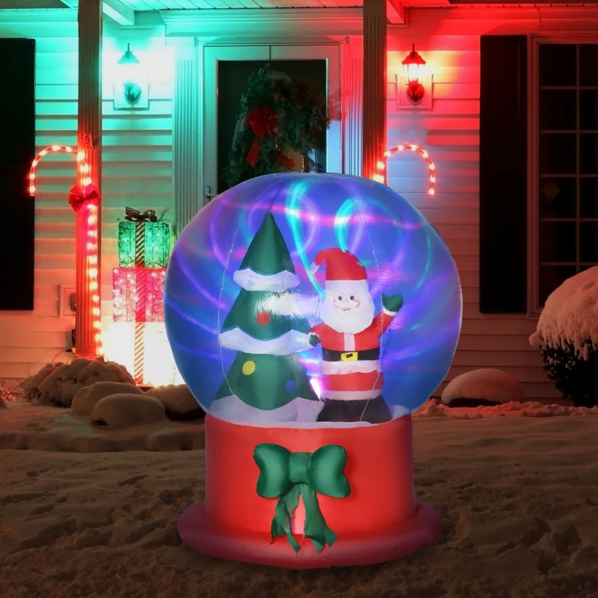 Opblaasbare sneeuwbol voor binnen en buiten LED verlichting - 110x110x150 cm