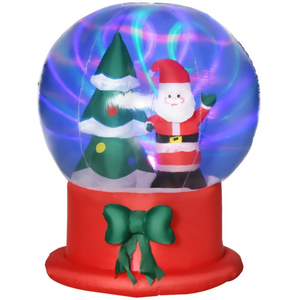 Opblaasbare sneeuwbol voor binnen en buiten LED verlichting - 110x110x150 cm met kerstboom en kerstman decoratie