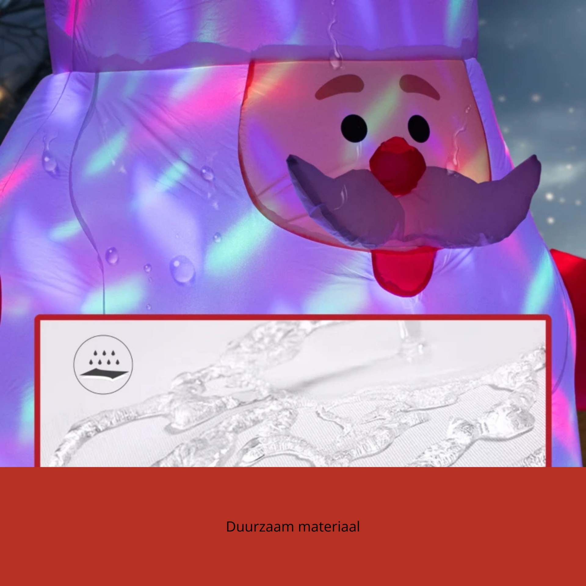Opblaasbare kerstman 183 cm – met draaiende lichtbol