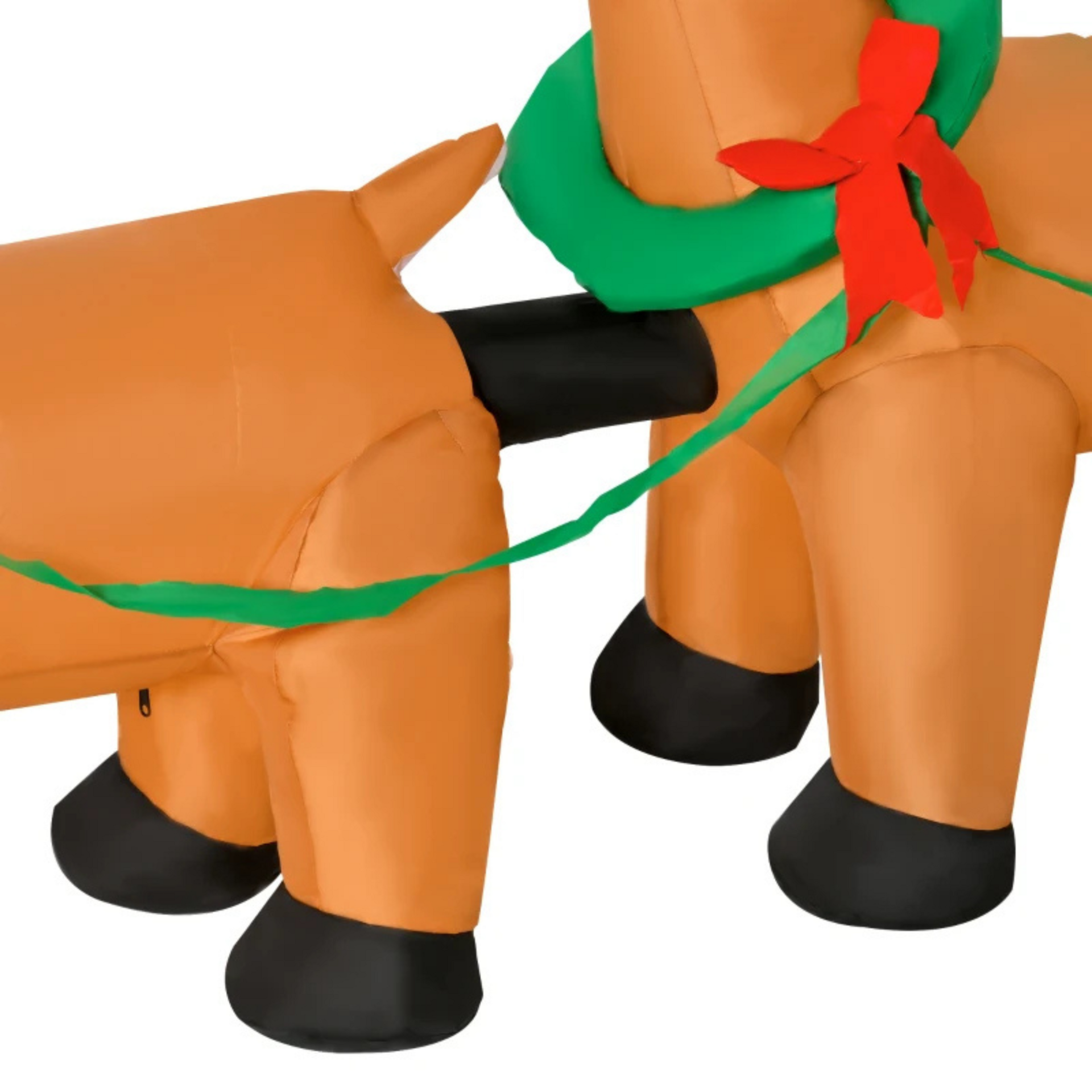 Opblaasbare slee met rendier en kerstman. LED verlichting. Voor binnen en buiten. 240 cm