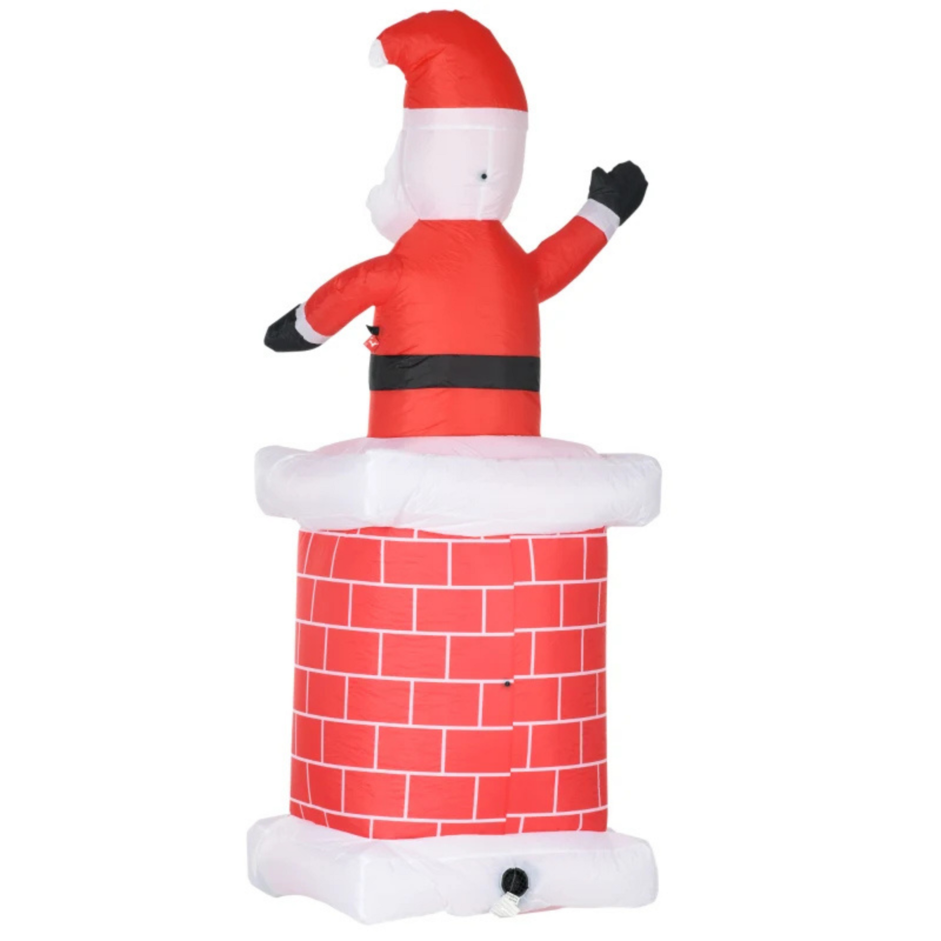 Opblaasbare kerstman 210 cm – klimt uit schoorsteen met LED-verlichting