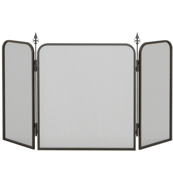Zwart haardscherm 96x56 cm – Veiligheidsrooster voor open haard en kachel