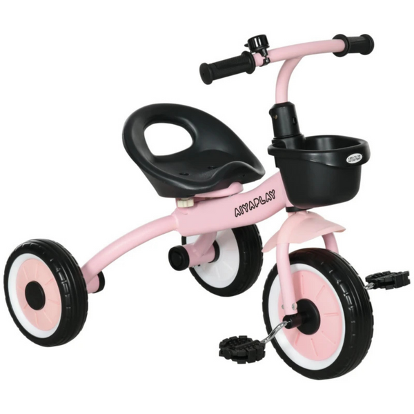Roze driewieler met verstelbaar zadel en fietsmand – 70x40x58 cm voor kinderen van 2 tot 5 jaar