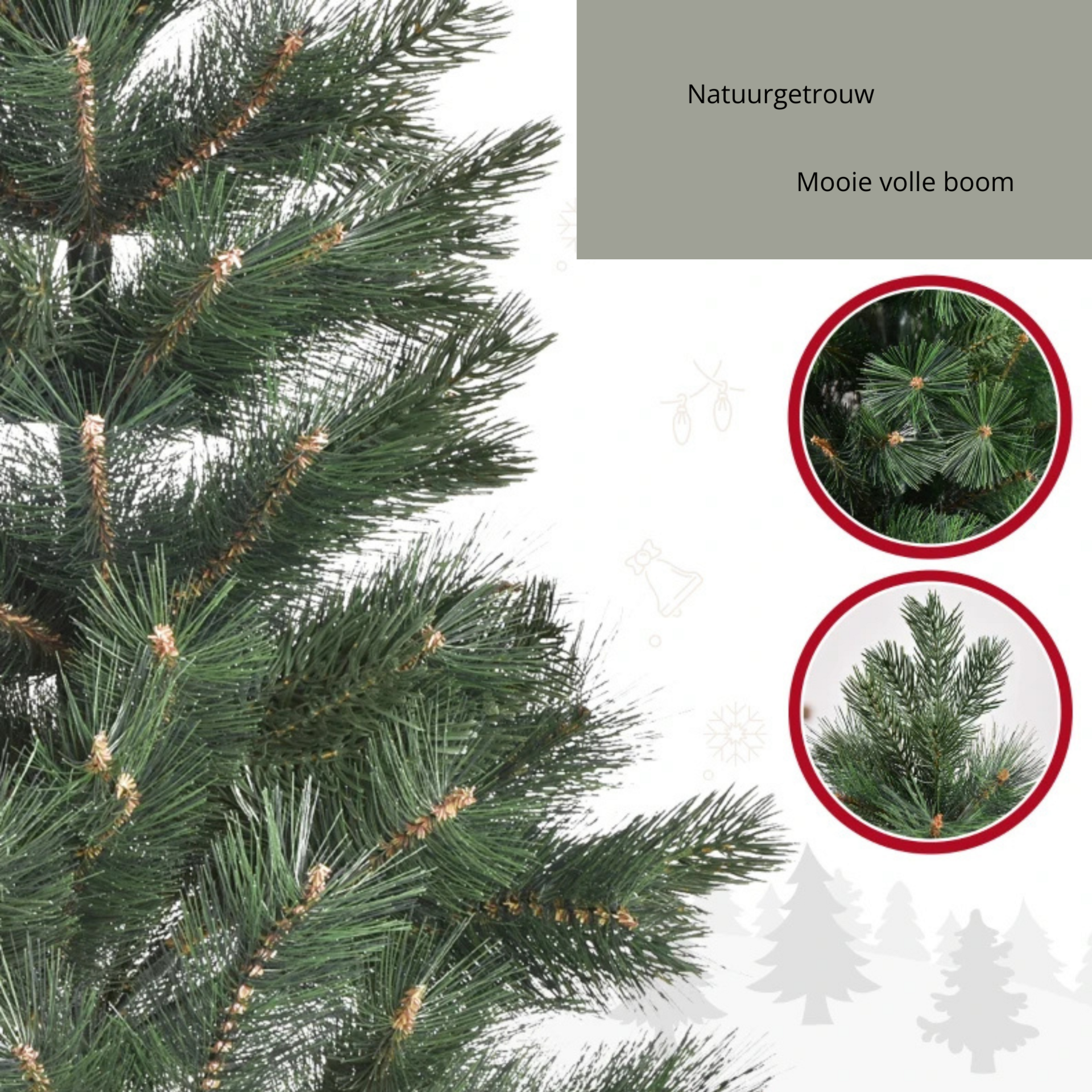 Kunstkerstboom 180 cm met ledverlichting en realistische naalden groen
