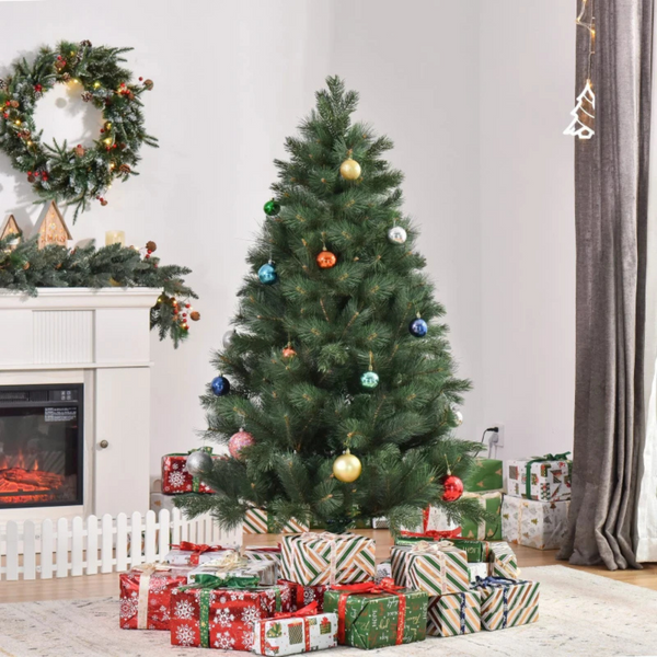 Kunstkerstboom 180 cm met ledverlichting en realistische naalden groen