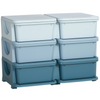 Blauwe speelgoed organizer met 6 lades – 75x37x37 cm voor een opgeruimde kinderkamer - Zenzee