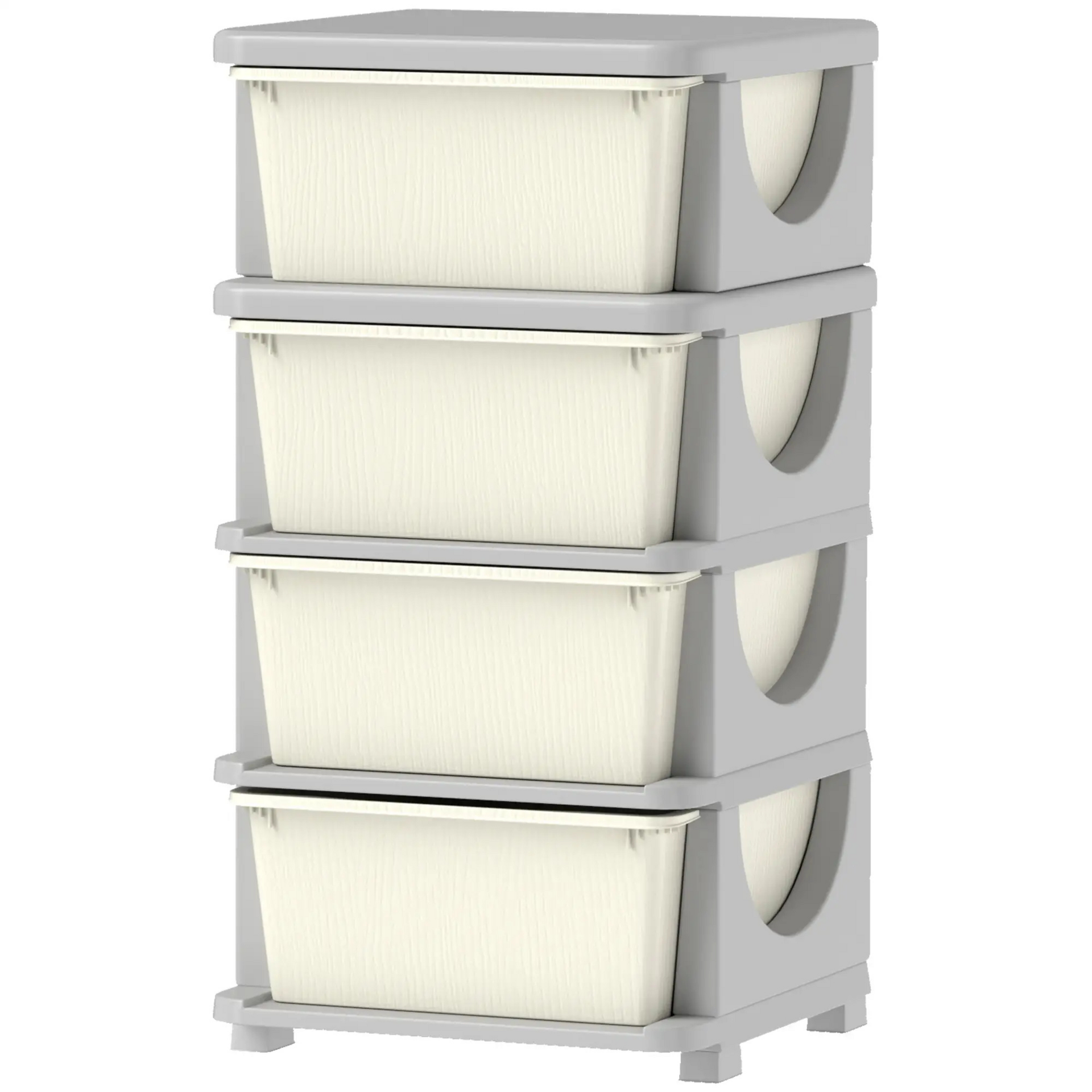 Crème-witte speelgoed organizer met 3 lades – 37x37x76 cm voor een opgeruimde kinderkamer