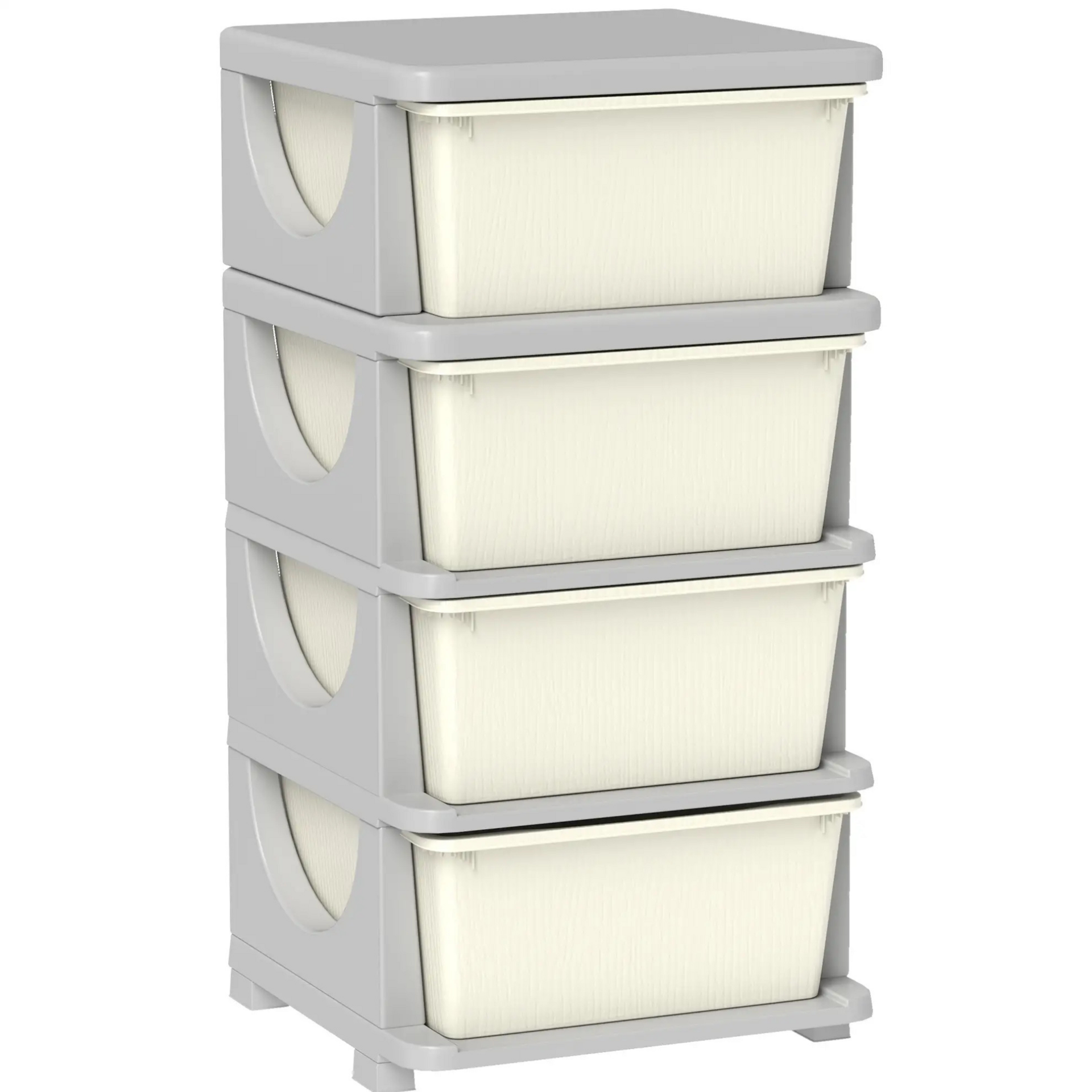 Crème-witte speelgoed organizer met 3 lades – 37x37x76 cm voor een opgeruimde kinderkamer
