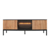 Zenzee Thora tv-meubel met LED-verlichting – 3-deurs in natuur/zwart, 154x39x56 cm