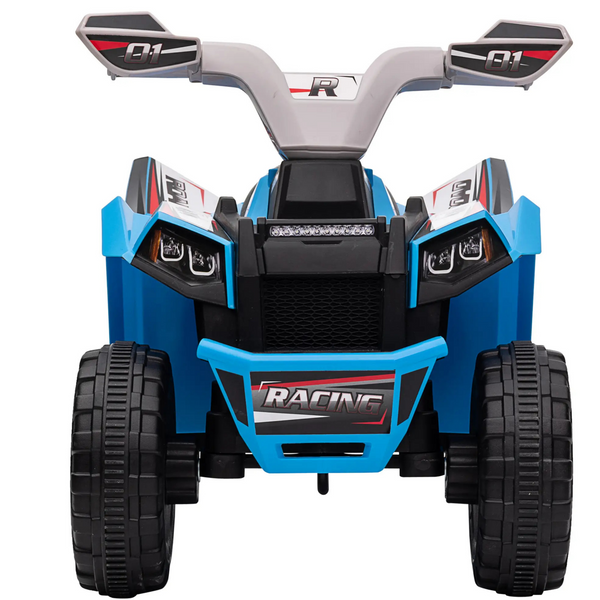 Blauwe loopauto quad met aanhanger, muziek en licht – 90 cm voor kinderen van 1–3 jaar