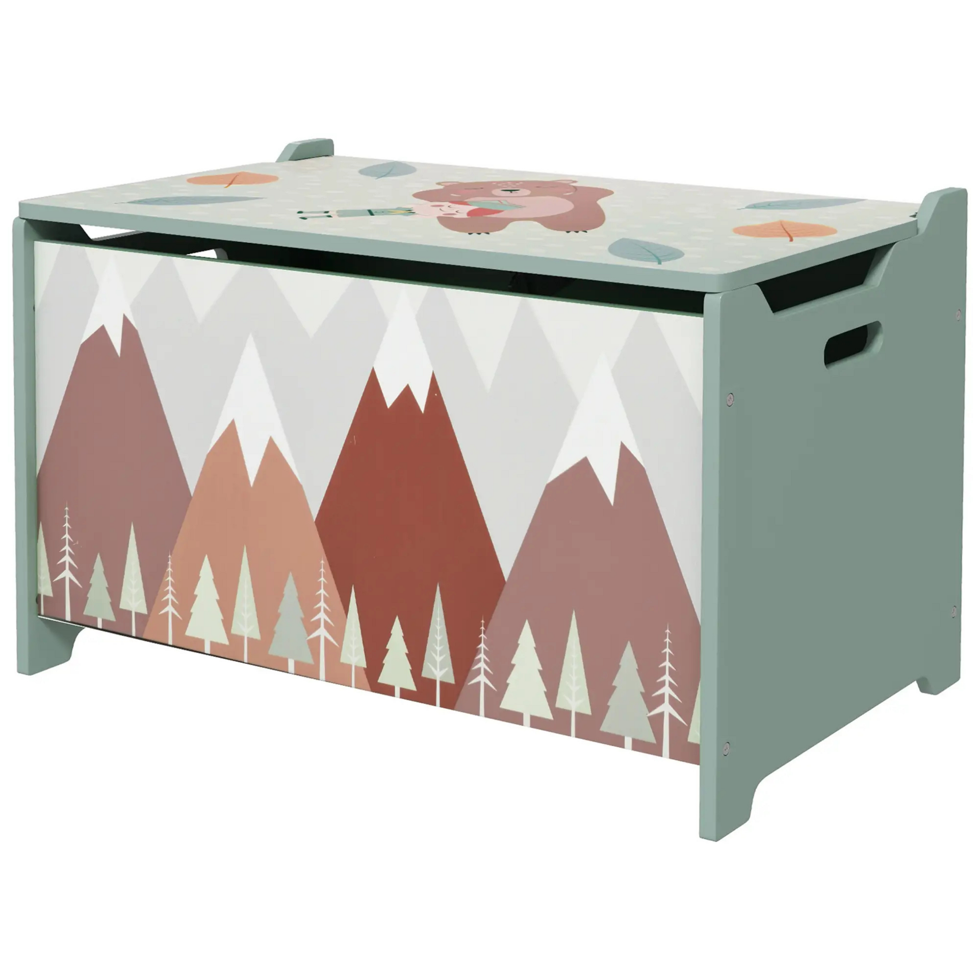 Groene kinderbank met opbergruimte – 60x30x50 cm voor kinderen van 3–8 jaar