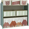 Groene speelgoed opbergkast met 6 stoffen bakken – 63x30x66 cm voor kinderen van 3–8 jaar
